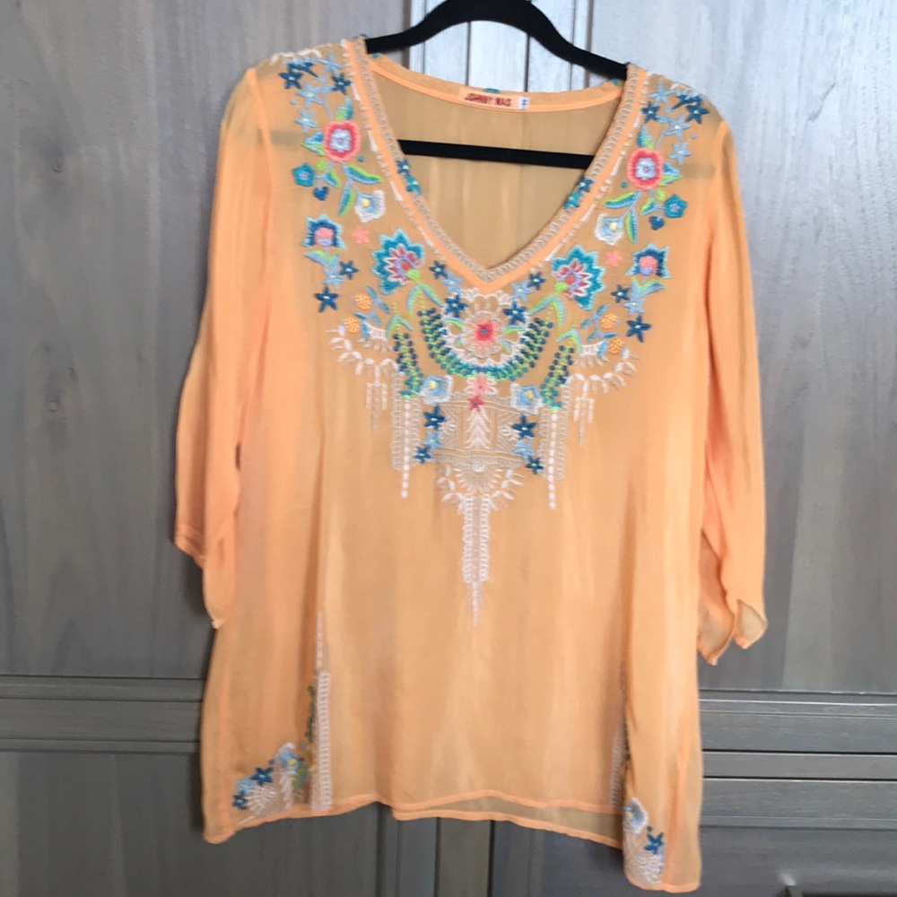 Johnny Was Embroidered Tunic Top